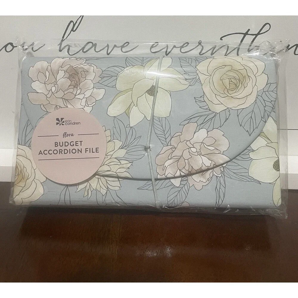 Erin Condren Small Receipts Budget Accordion Foral Pattern Cute Gift